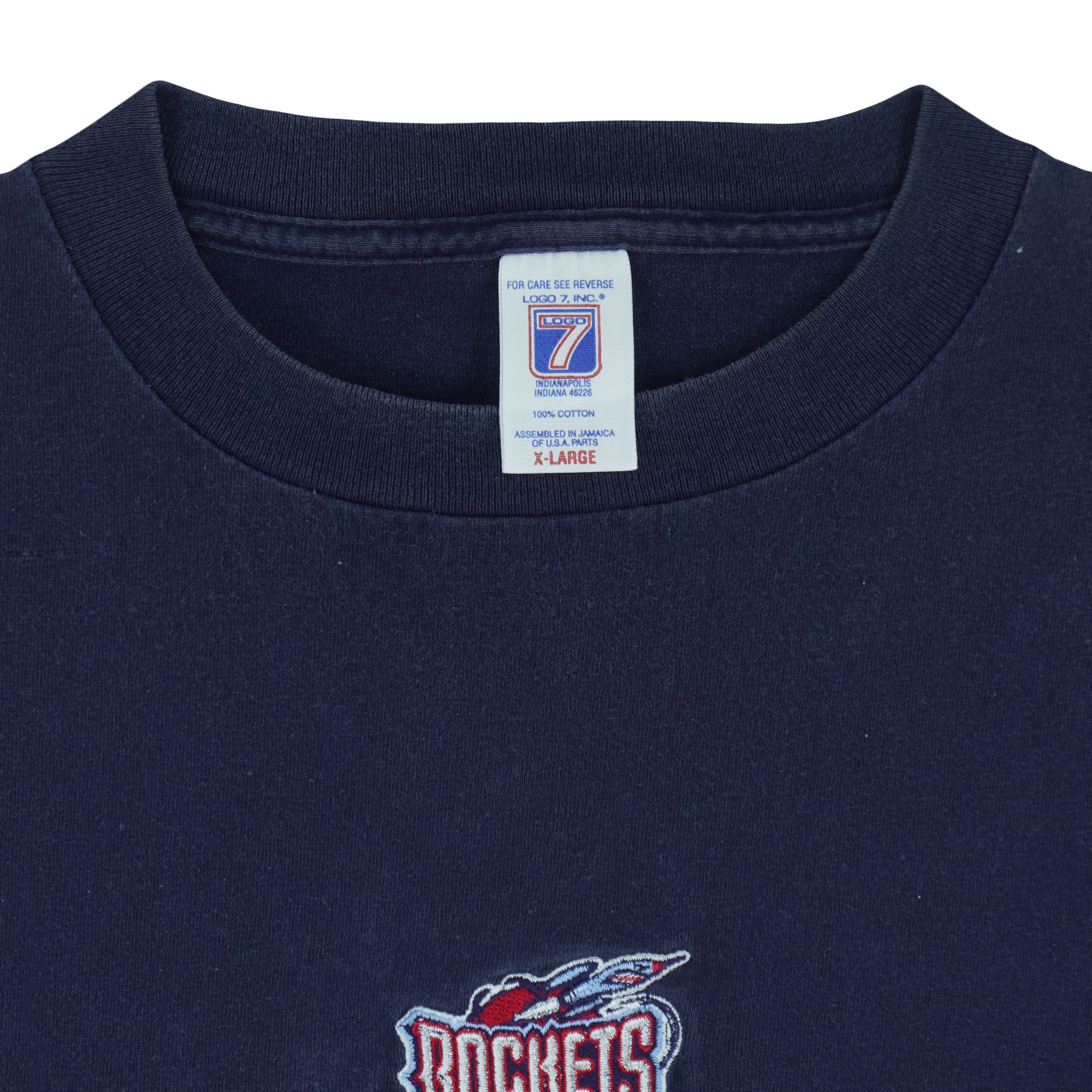NBA (Logo 7) - Houston Rockets Embroidered T-Shirt 1990s X-Large Vintage Retro Basketball