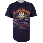MLB (Nutmeg) - Atlanta Braves Western Division Embroidered T-Shirt 1991 Large Vintage Retro Baseball
