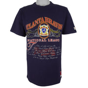 MLB (Nutmeg) - Atlanta Braves Western Division Embroidered T-Shirt 1991 Large Vintage Retro Baseball
