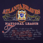 MLB (Nutmeg) - Atlanta Braves Western Division Embroidered T-Shirt 1991 Large Vintage Retro Baseball