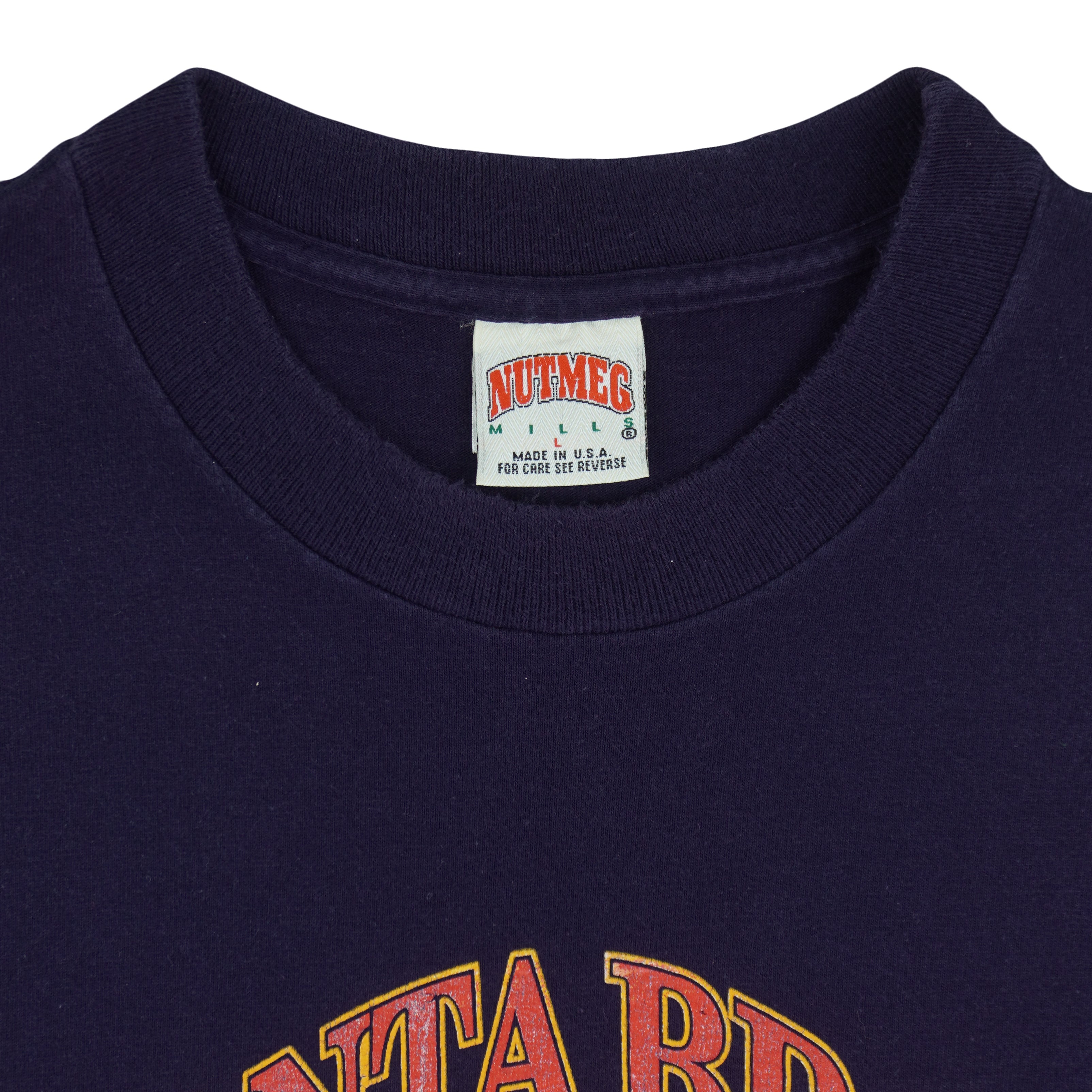 MLB (Nutmeg) - Atlanta Braves Western Division Embroidered T-Shirt 1991 Large Vintage Retro Baseball