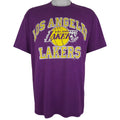 NBA (Logo 7) - Los Angeles Lakers Single Stitch T-Shirt 1990s X-Large Vintage Retro Basketball