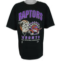 NBA (Waves)- Toronto Raptors Basketball Single Stitch T-Shirt 1995 Large Vintage retro Basketball