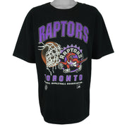 NBA (Waves)- Toronto Raptors Basketball Single Stitch T-Shirt 1995 Large Vintage retro Basketball