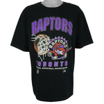 NBA (Waves)- Toronto Raptors Basketball Single Stitch T-Shirt 1995 Large Vintage retro Basketball