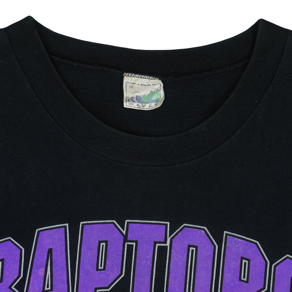 NBA (Waves)- Toronto Raptors Basketball Single Stitch T-Shirt 1995 Large Vintage retro Basketball