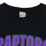NBA (Waves)- Toronto Raptors Basketball Single Stitch T-Shirt 1995 Large Vintage retro Basketball