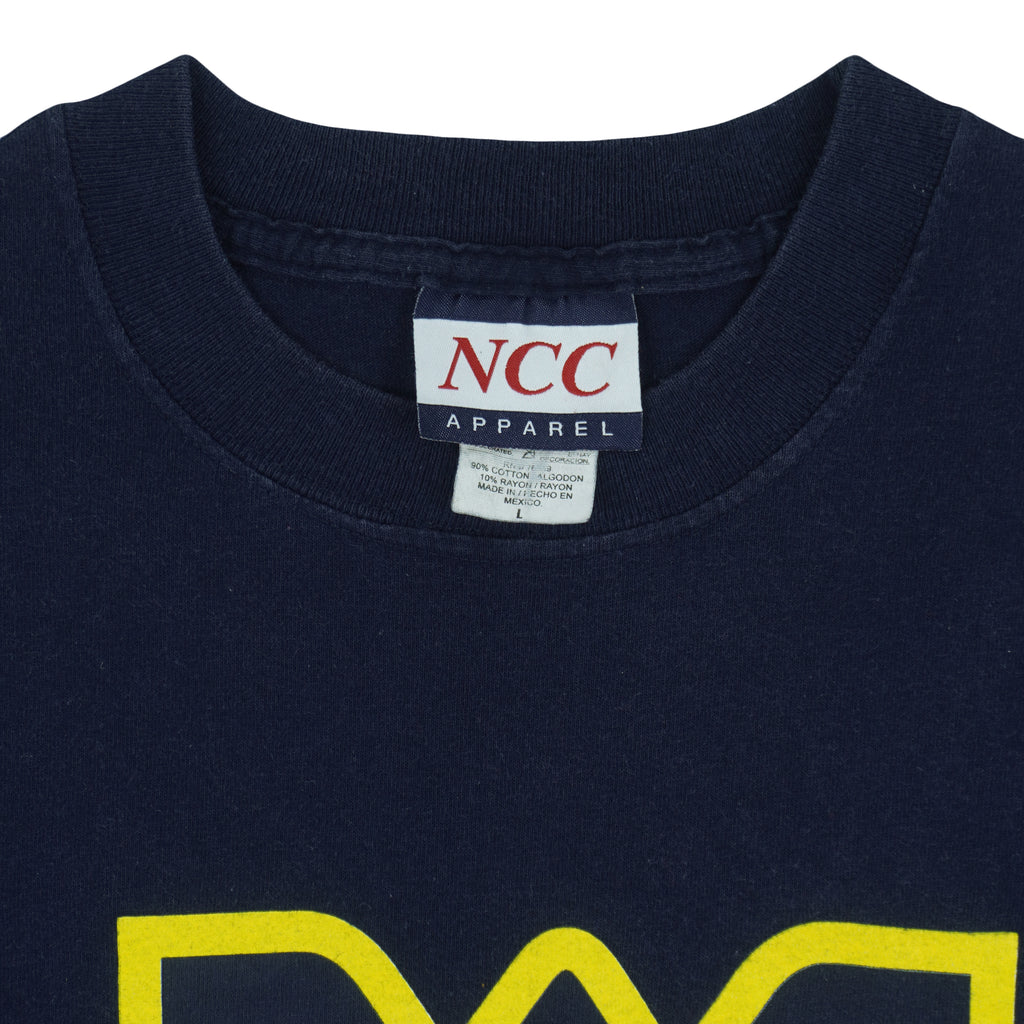 NCAA (NCC) - West Virginia Mountaineers Big Spell-Out T-Shirt 1990s Large Vintage Retro