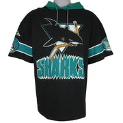 NHL (Apex One) - San Jose Sharks Hockey Hooded Jersey 1990s Medium Vintage Retro Hockey