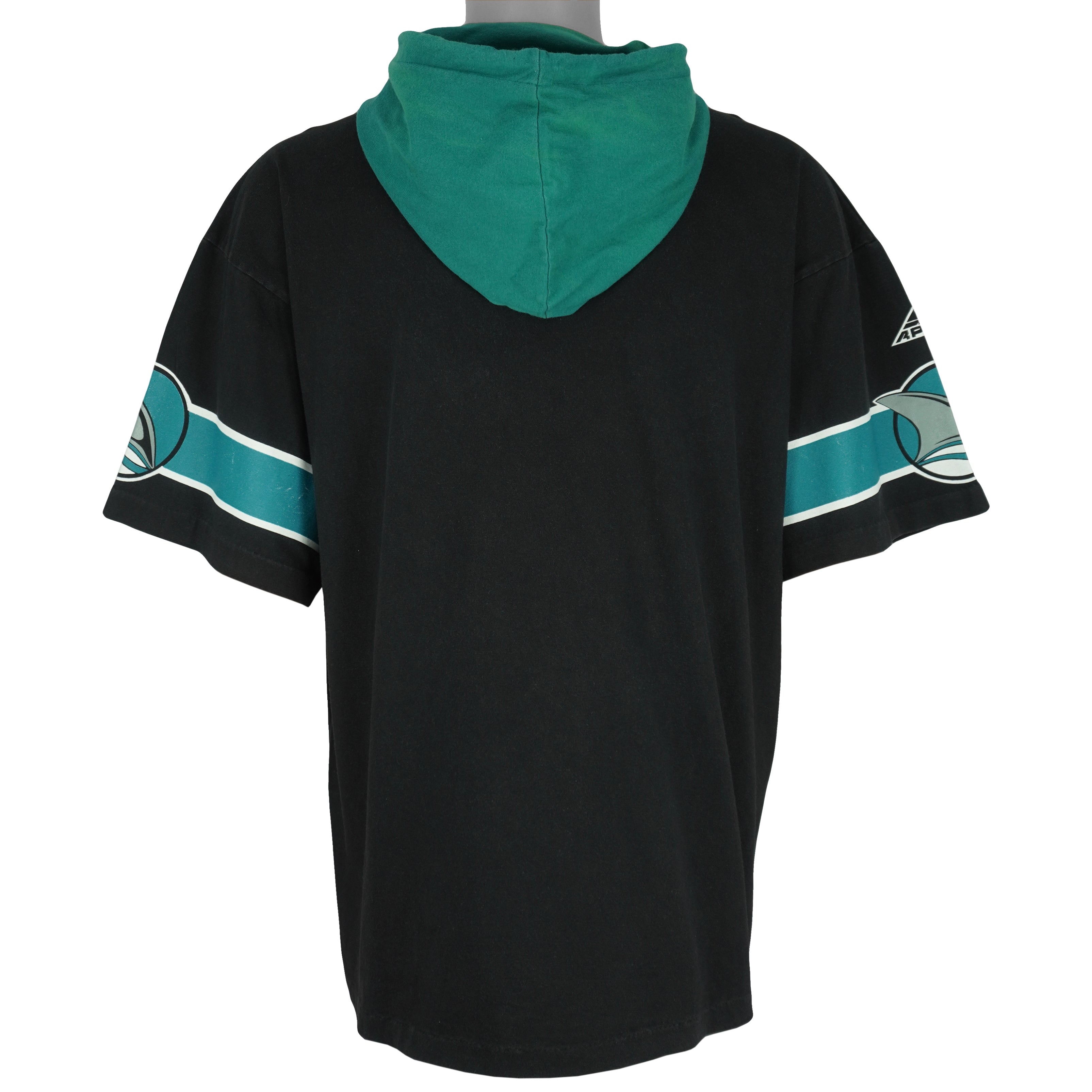 NHL (Apex One) - San Jose Sharks Hockey Hooded Jersey 1990s Medium Vintage Retro Hockey