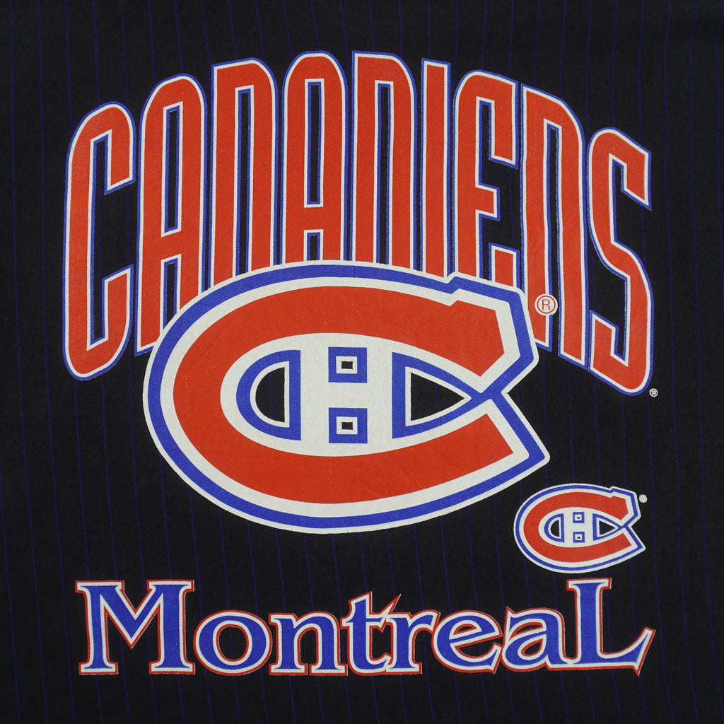 NHL (Ravens) - Montreal Canadiens Attitude On Ice Hockey Jersey 1990s Large Vintage Retro Hockey
