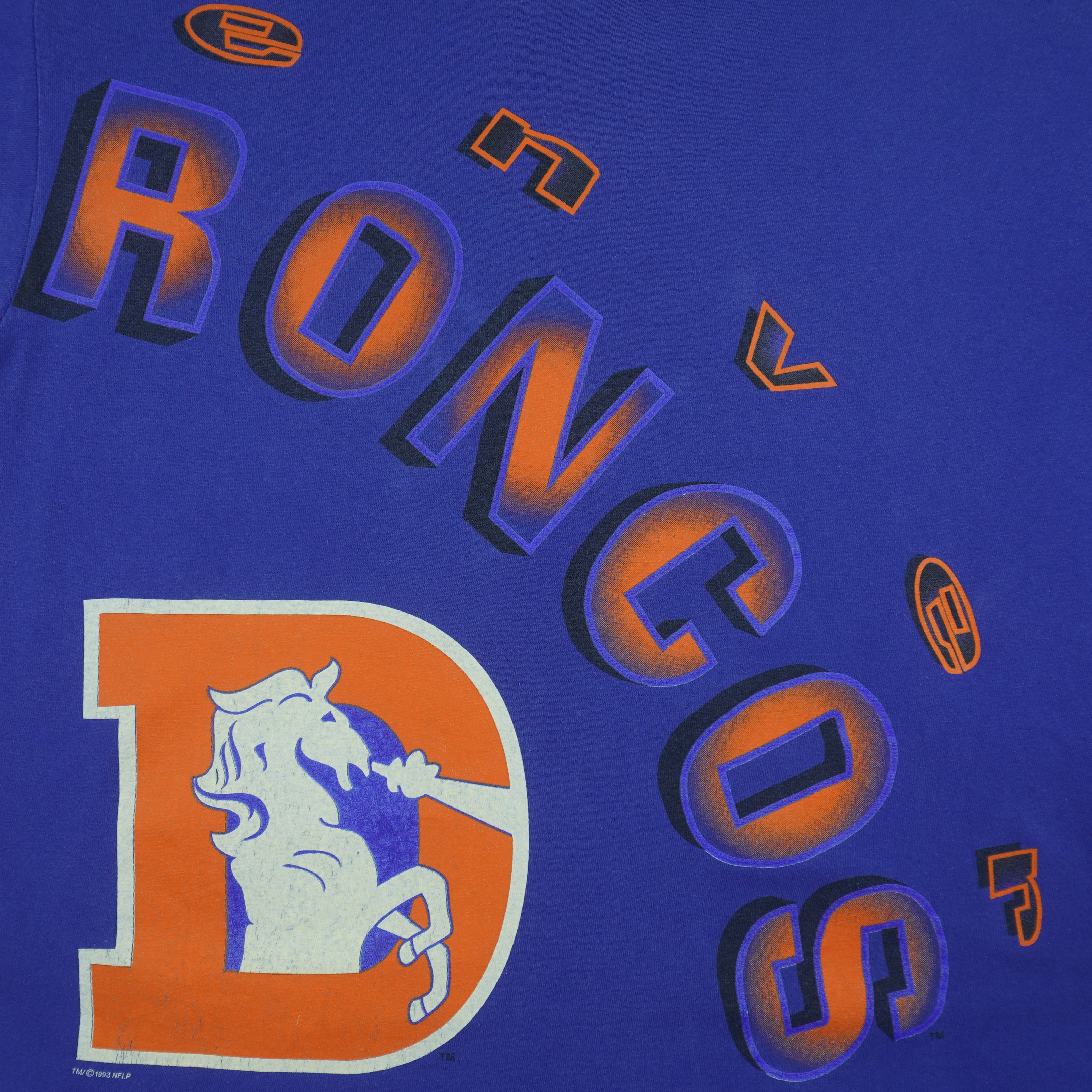 Starter - Denver Broncos Single Stitch T-Shirt 1993 X-Large Vintage Retro Football