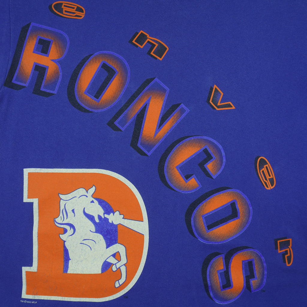Starter - Denver Broncos Single Stitch T-Shirt 1993 X-Large Vintage Retro Football