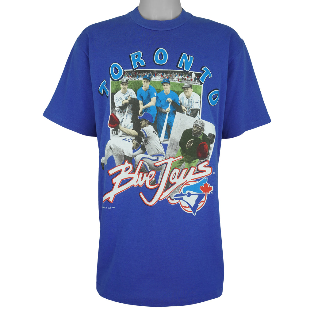 MLB (Harley) - Toronto Blue Jays Players Single Stitch T-Shirt 1992 Large Vintage Retro Baseball