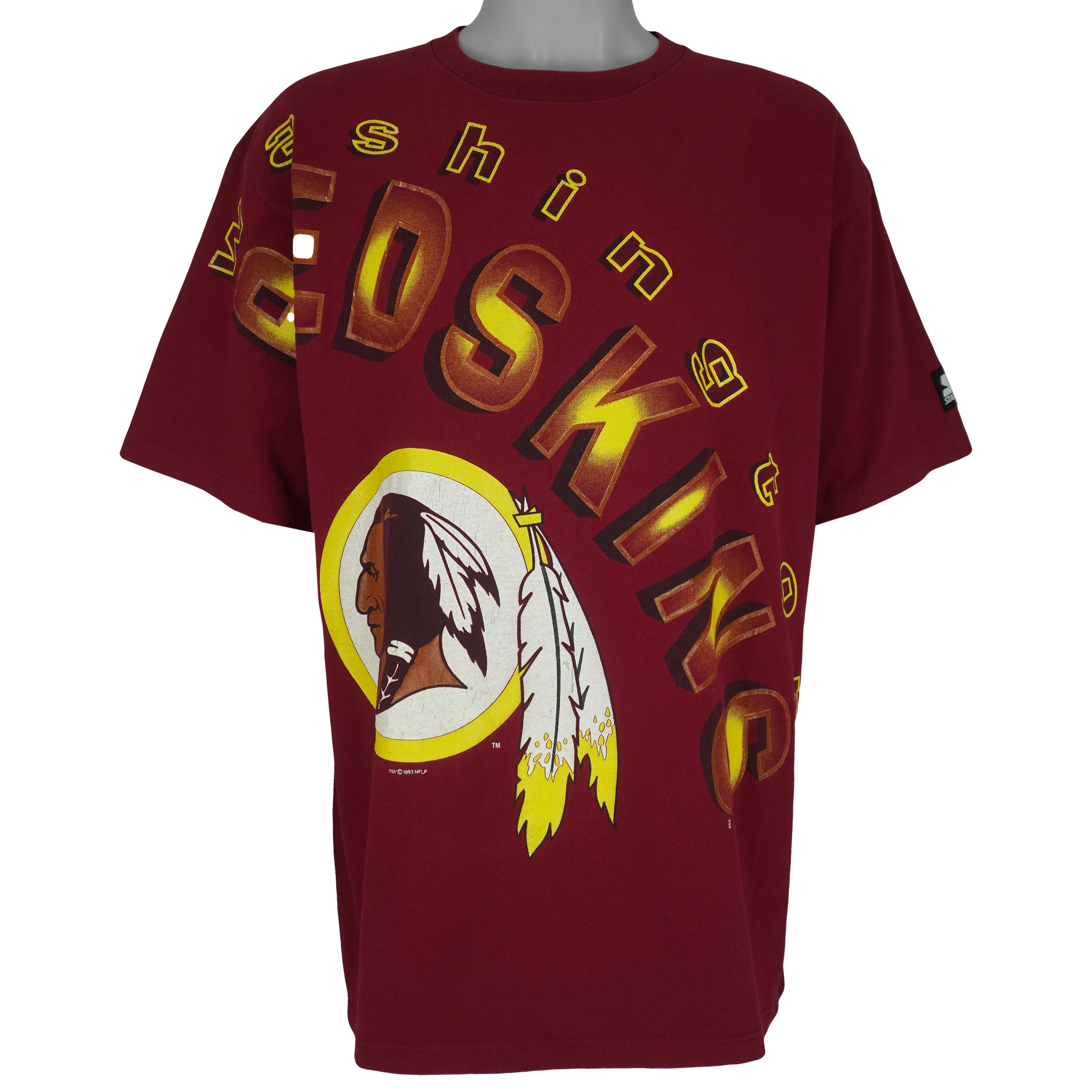 Starter - Washington Redskins Single Stitch T-Shirt 1993 X-Large Vintage Retro Football