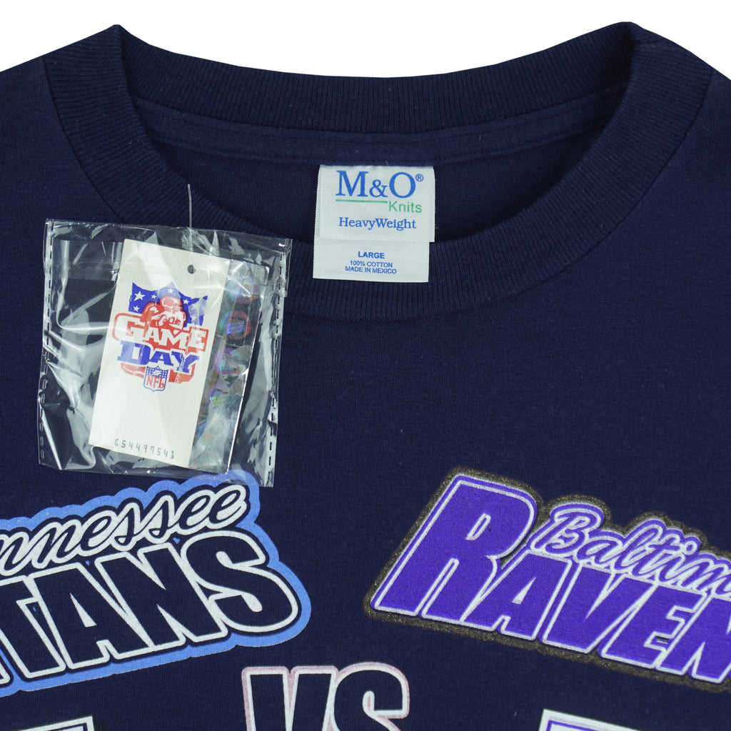 NFL (M&O) - Titans vs Ravens Divisional Playoffs Tickets Long Sleeve Shirt 2001 Large Vintage Retro Football