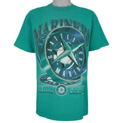 MLB (College Concept) - Seattle Mariners Single Stitch T-Shirt 1996 Large Vintage Retro Baseball