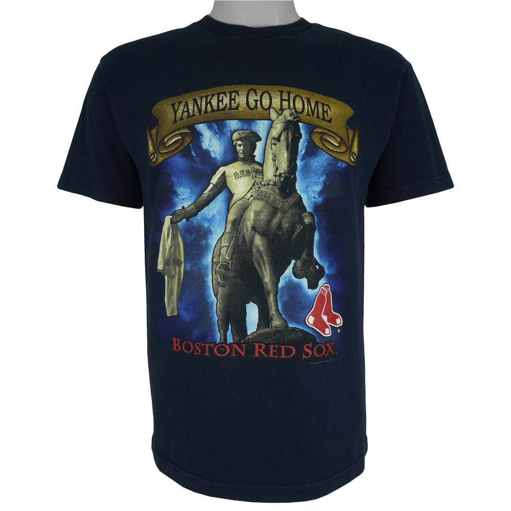 MLB (Lee Sport) - Boston Red Sox Yankee Go Home T-Shirt 2004 Medium Vintage Retro Baseball 