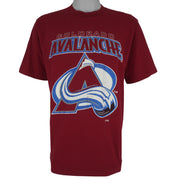 NHL (Logo 7) - Colorado Avalanche Single Stitch T-Shirt 1990s Large Vintage Retro Hockey