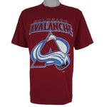 NHL (Logo 7) - Colorado Avalanche Single Stitch T-Shirt 1990s Large Vintage Retro Hockey