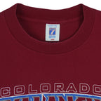 NHL (Logo 7) - Colorado Avalanche Single Stitch T-Shirt 1990s Large Vintage Retro Hockey