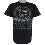 NHL (Logo 7) - San Jose Sharks National Hockey League T-Shirt 1992 Medium Vintage Retro Hockey