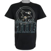 NHL (Logo 7) - San Jose Sharks National Hockey League T-Shirt 1992 Medium Vintage Retro Hockey
