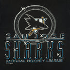 NHL (Logo 7) - San Jose Sharks National Hockey League T-Shirt 1992 Medium Vintage Retro Hockey