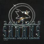 NHL (Logo 7) - San Jose Sharks National Hockey League T-Shirt 1992 Medium Vintage Retro Hockey