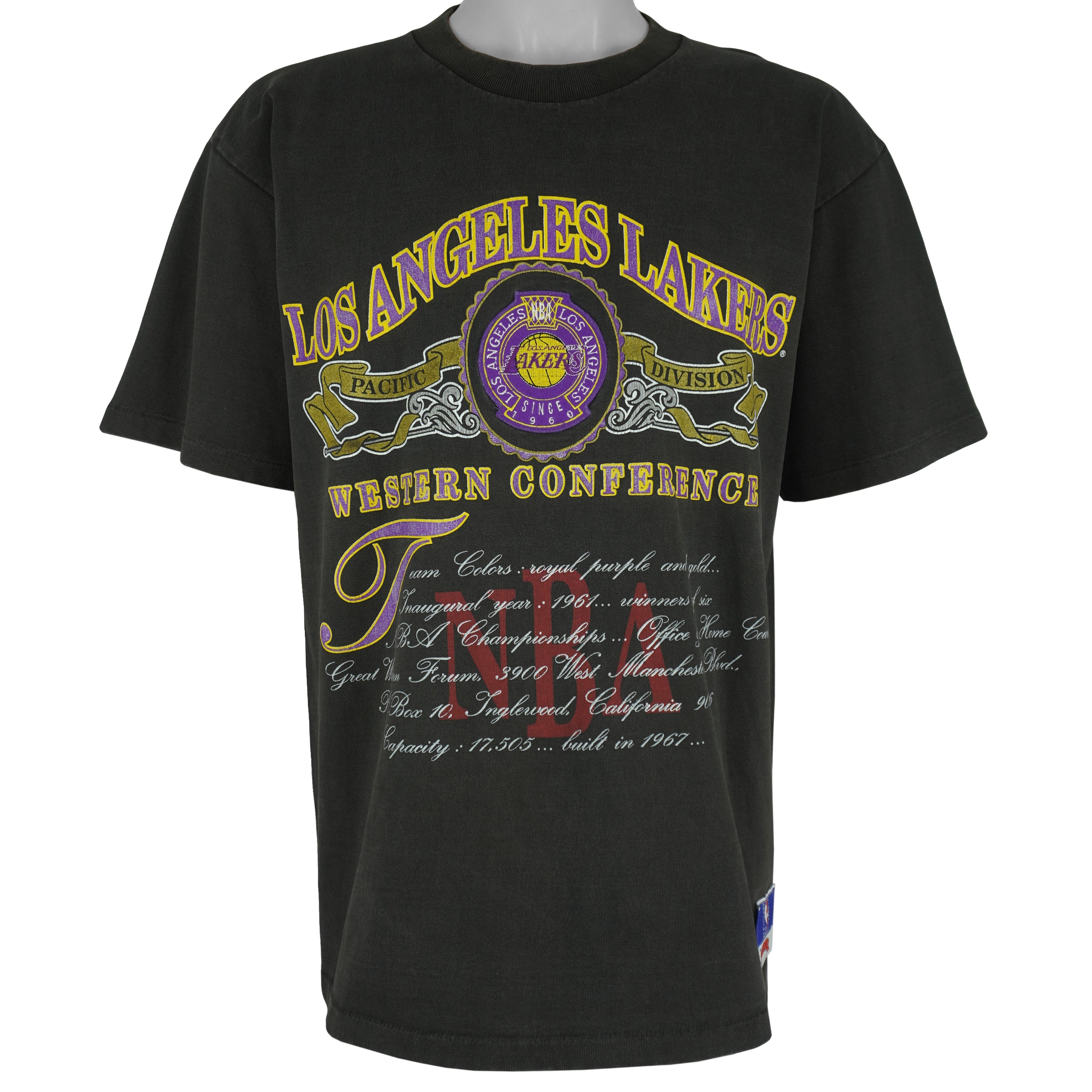NBA (Nutmeg) - Los Angeles Lakers Western Conference T-Shirt 1990s Large Vintage Retro Basketball
