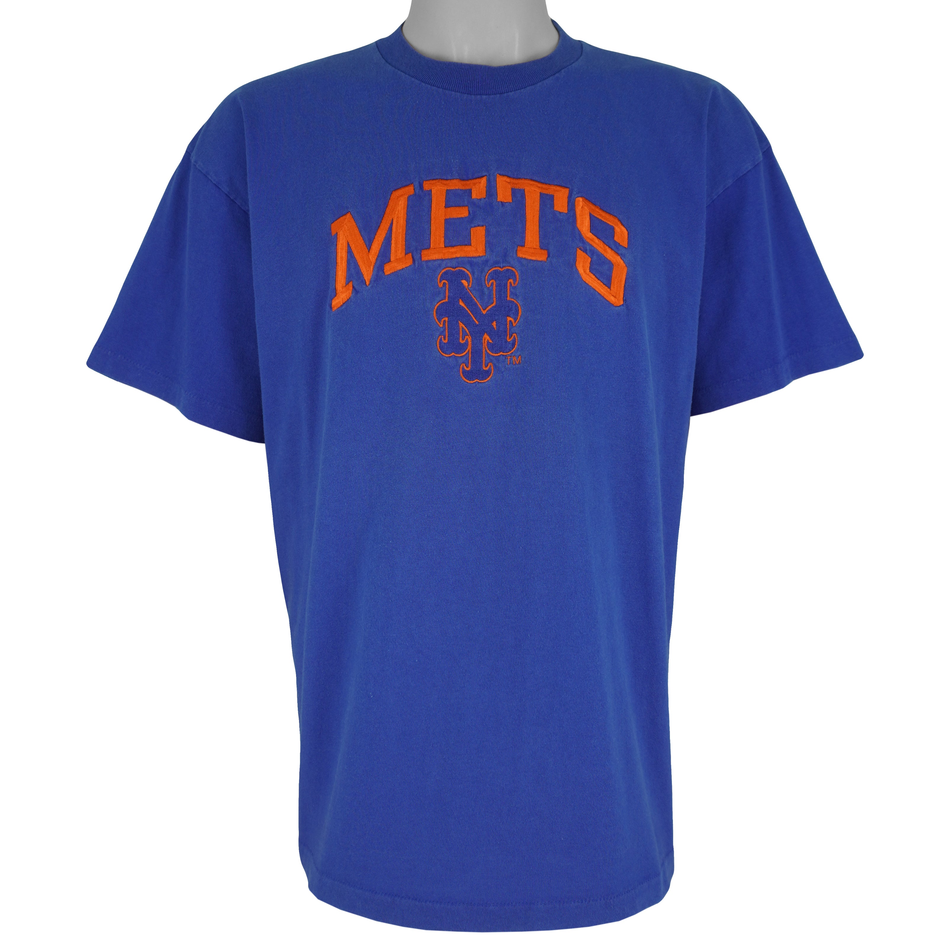 MLB (Logo 7) - New York Mets Embroidered T-Shirt 1990s X-Large Vintage Retro Baseball