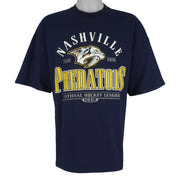 NHL (Lee) - Nashville Predators Spell-Out T-Shirt 1990s XX-Large Vintage Retro Hockey