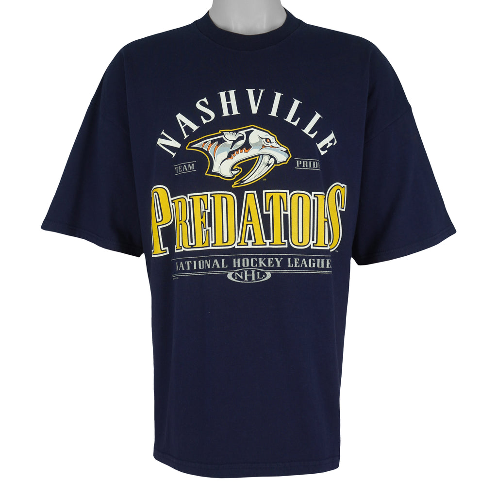 NHL (Lee) - Nashville Predators Spell-Out T-Shirt 1990s XX-Large Vintage Retro Hockey