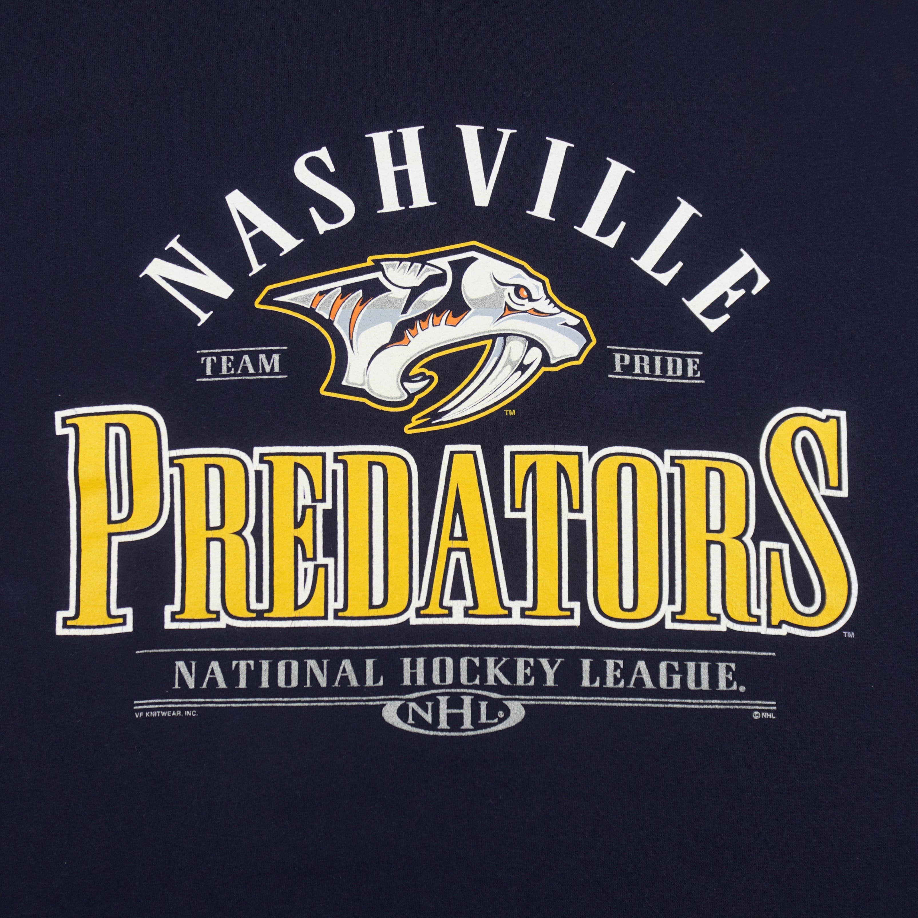 NHL (Lee) - Nashville Predators Spell-Out T-Shirt 1990s XX-Large Vintage Retro Hockey