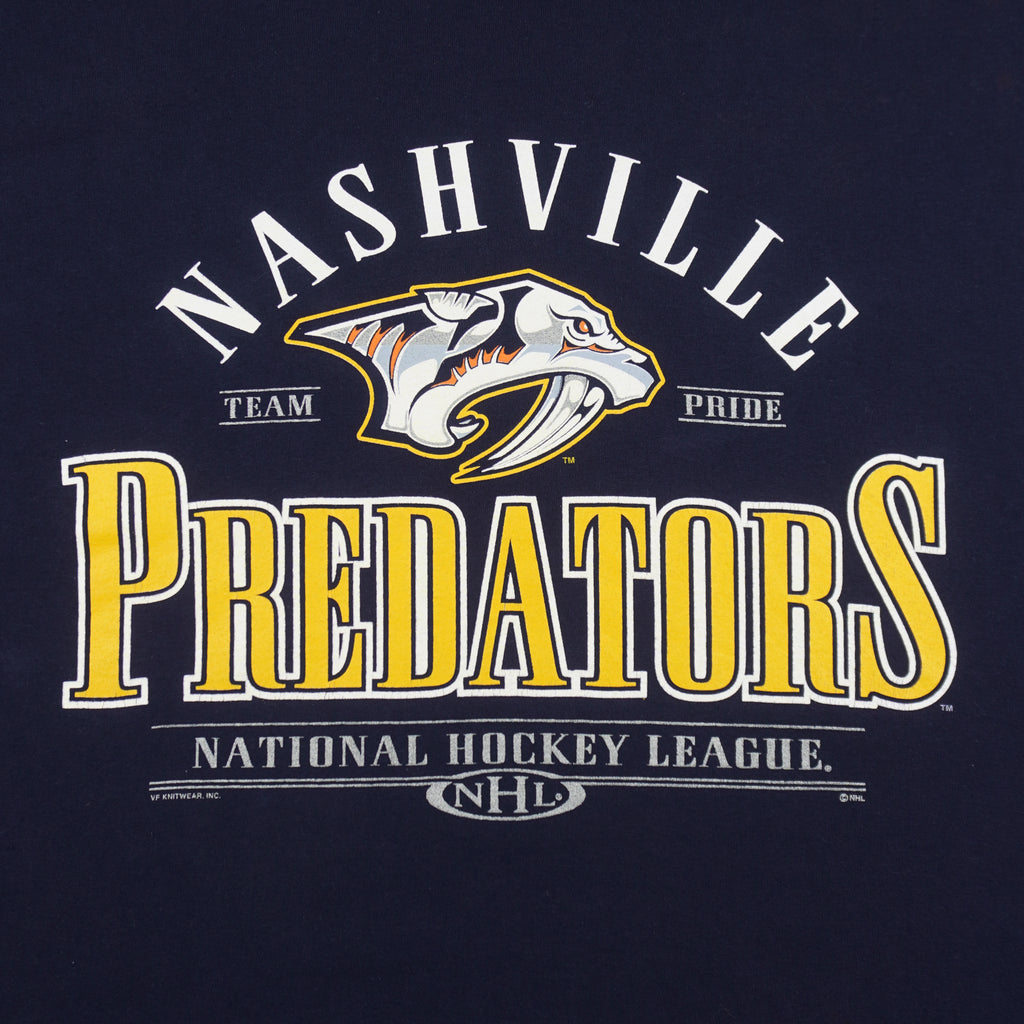 NHL (Lee) - Nashville Predators Spell-Out T-Shirt 1990s XX-Large Vintage Retro Hockey