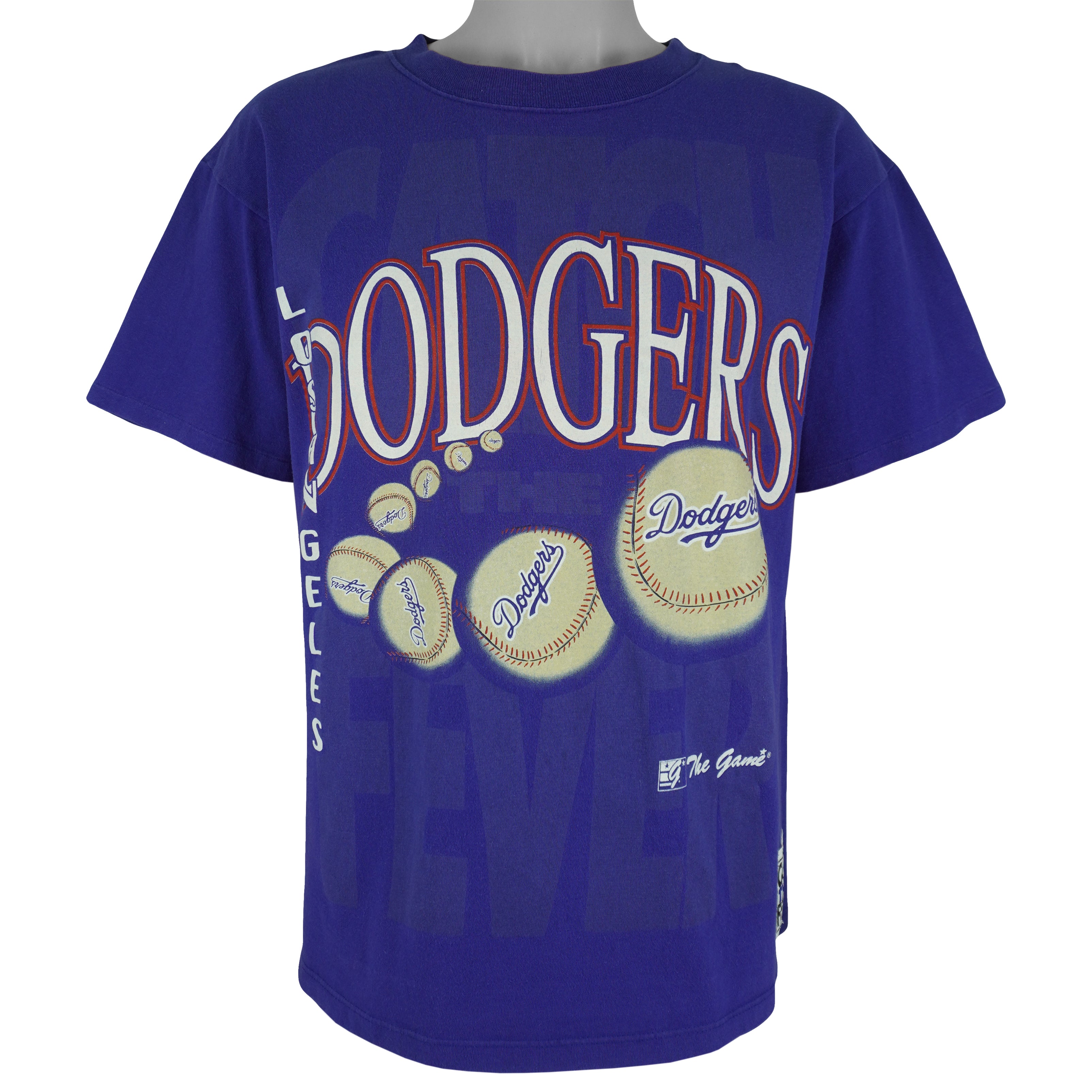 MLB (The Game) - Los Angeles Dodgers Baseball Catch The Fever T-Shirt 1990s Medium Vintage Retro Baseball
