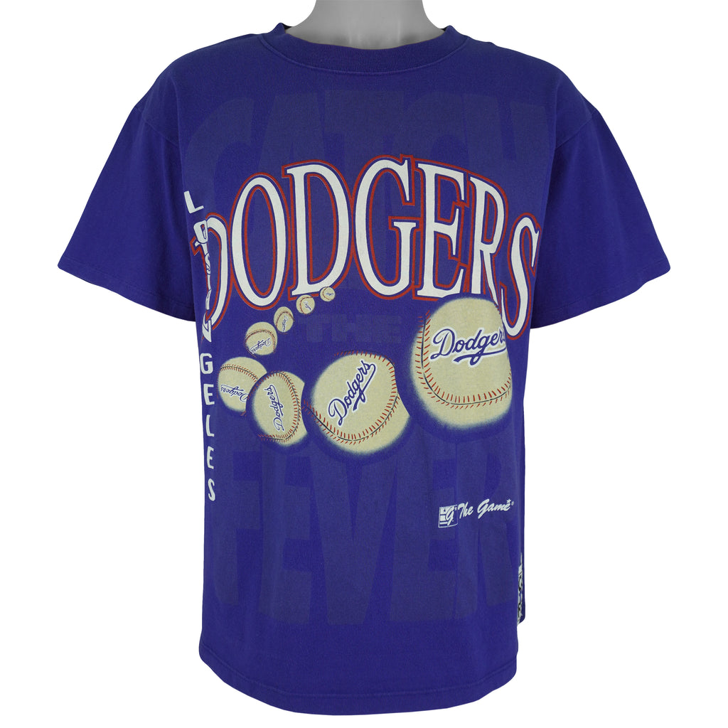 MLB (The Game) - Los Angeles Dodgers Baseball Catch The Fever T-Shirt 1990s Medium Vintage Retro Baseball