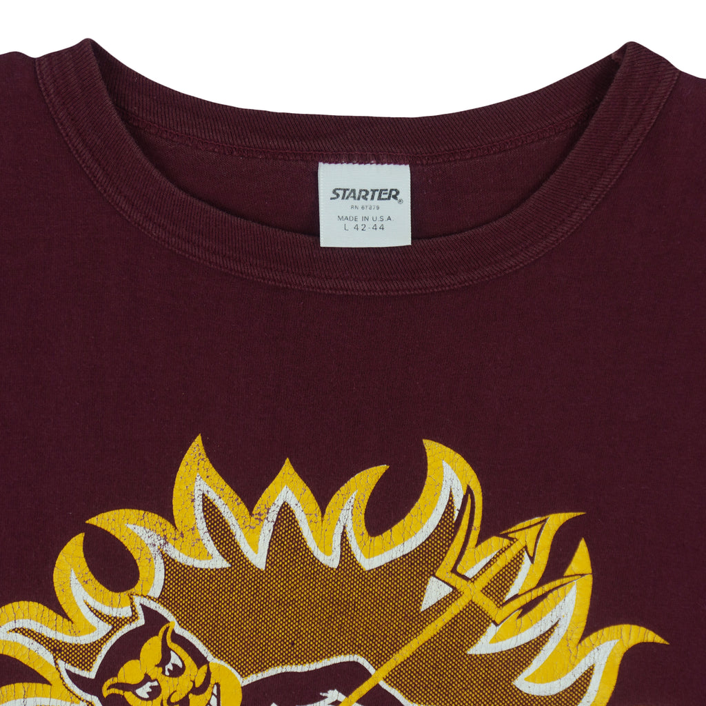 Starter - Arizona State Sun Devils Single Stitch T-Shirt 1990s Large Vintage Retro