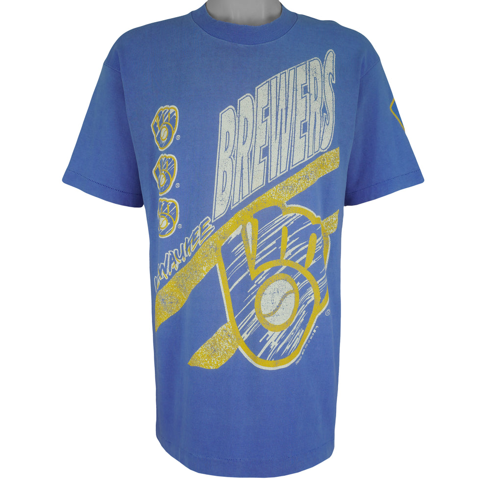 MLB (American Favorites) - Milwaukee Brewers T-Shirt 1990s Large Vintage Retro Baseball