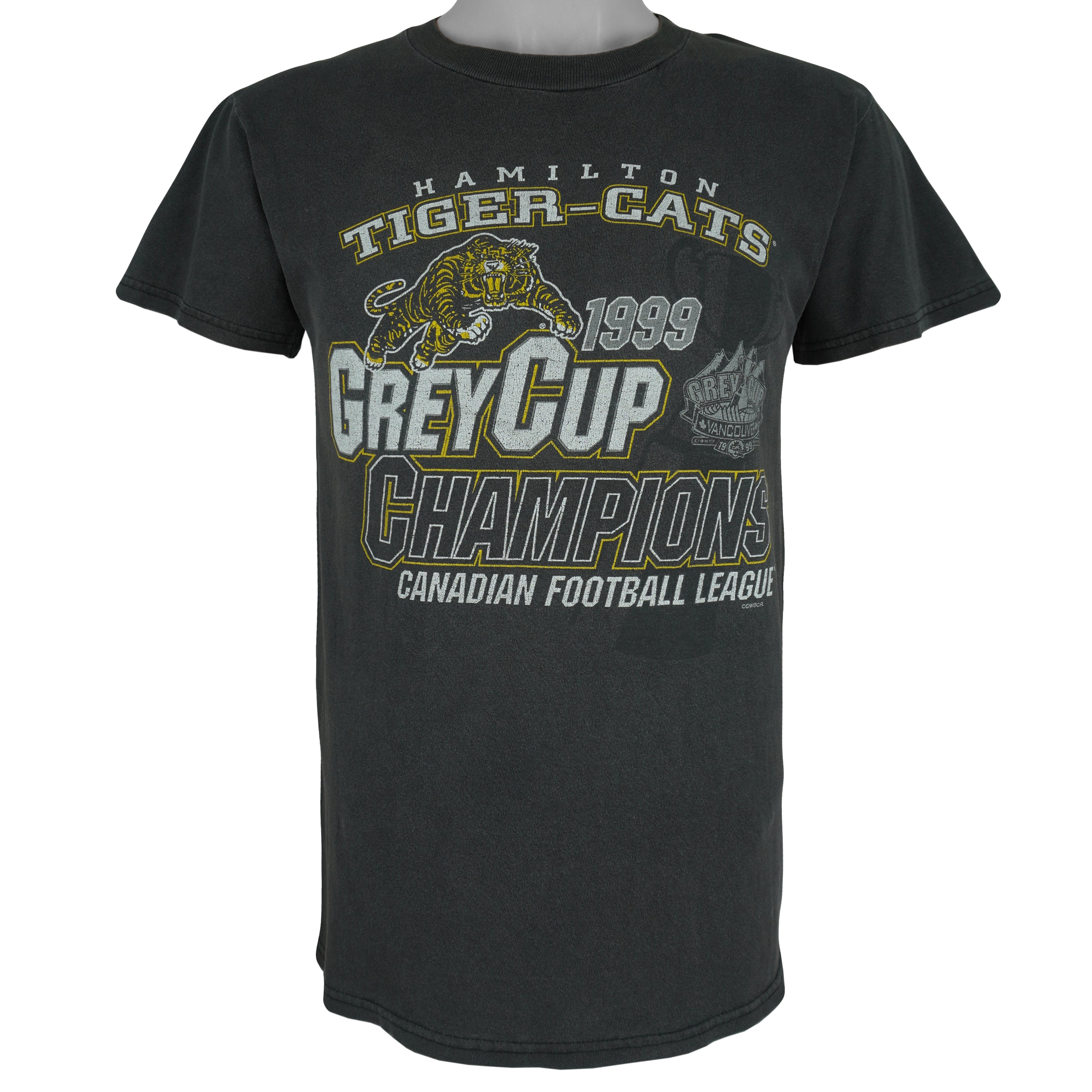 CFL (Tultex) - Hamilton Tiger-Cats Grey Cup T-Shirt 1999 Small Vintage Retro Football