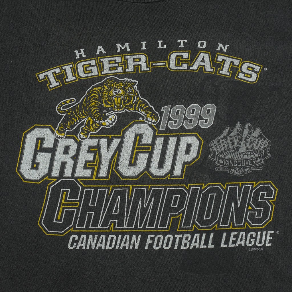 CFL (Tultex) - Hamilton Tiger-Cats Grey Cup T-Shirt 1999 Small Vintage Retro Football