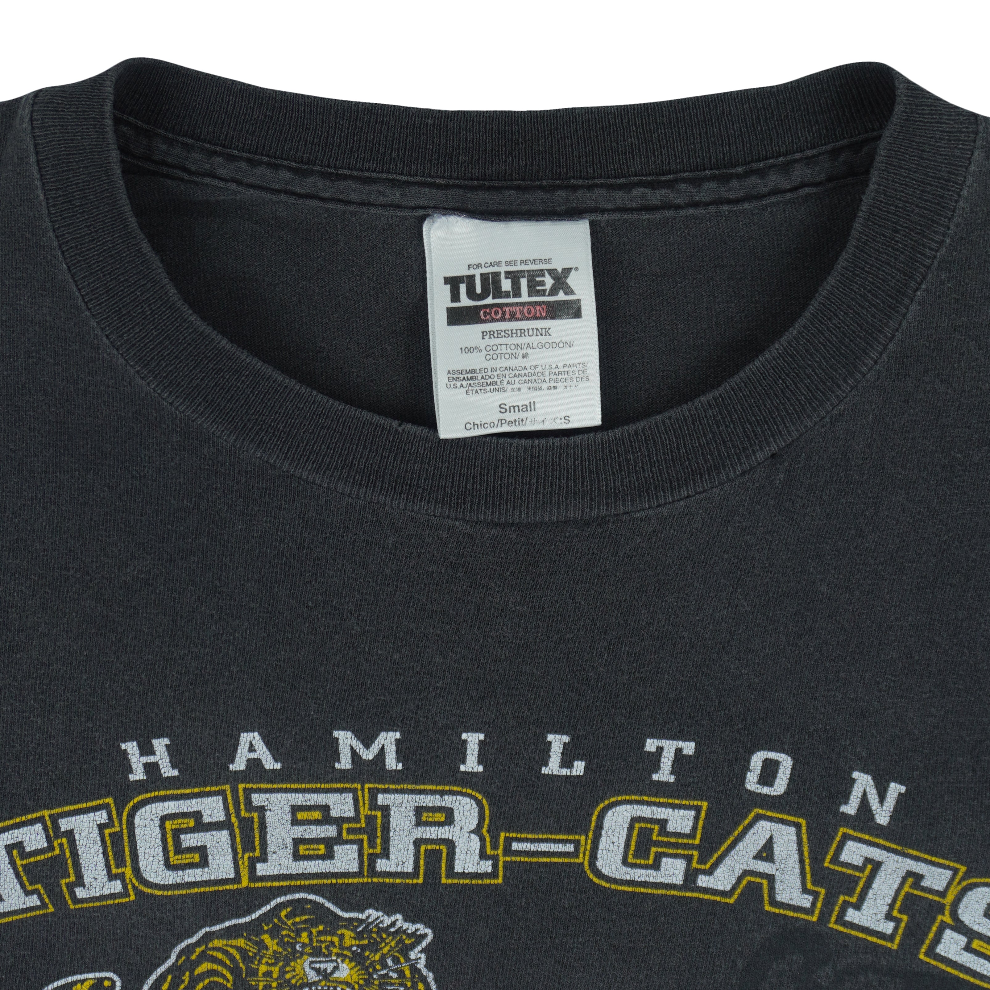 CFL (Tultex) - Hamilton Tiger-Cats Grey Cup T-Shirt 1999 Small Vintage Retro Football
