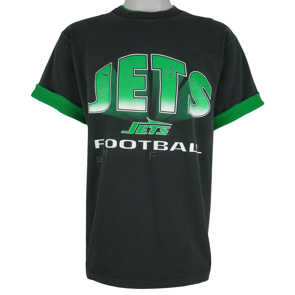 NFL (Salem) - New York Jets Roll Em Ups T-Shirt 1992 Large