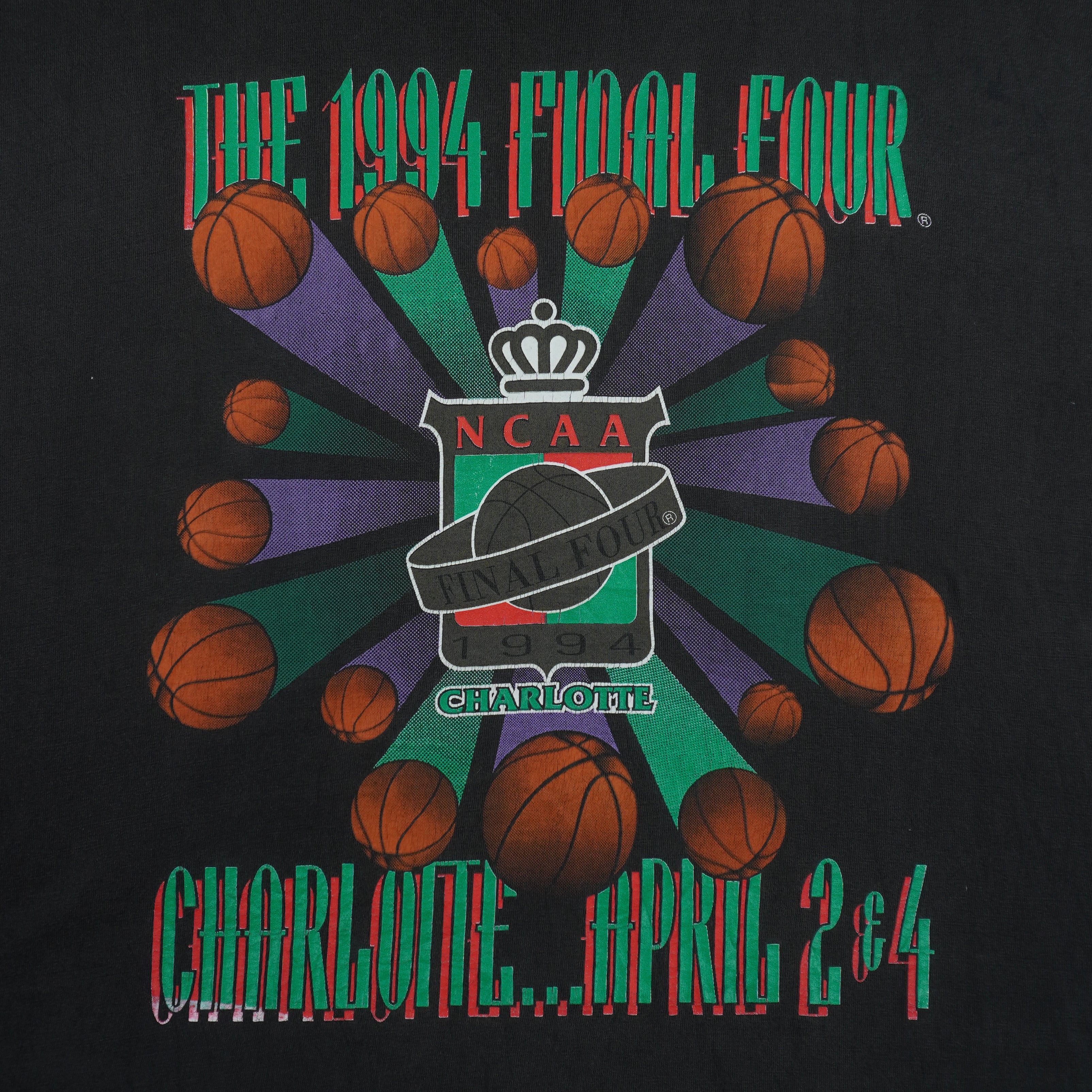 NCAA (Logo 7) - Final Four Charlotte T-Shirt 1994 Large Vintage Retro