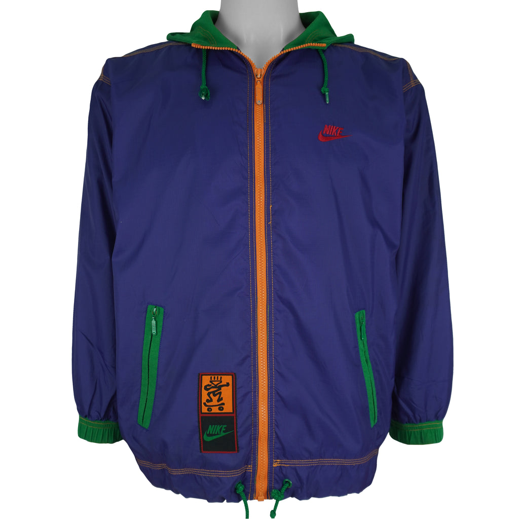 Nike - There Is No Finish Line Hooded Windbreaker 1990s Large Vintage Retro