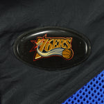 NBA (Pro Player) - Black, Blue & Red Philadelphia 76ers Zip-Up Windbreaker 1990s Large Vintage Retro Basketball