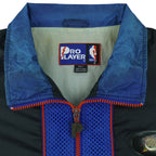 NBA (Pro Player) - Black, Blue & Red Philadelphia 76ers Zip-Up Windbreaker 1990s Large Vintage Retro Basketball