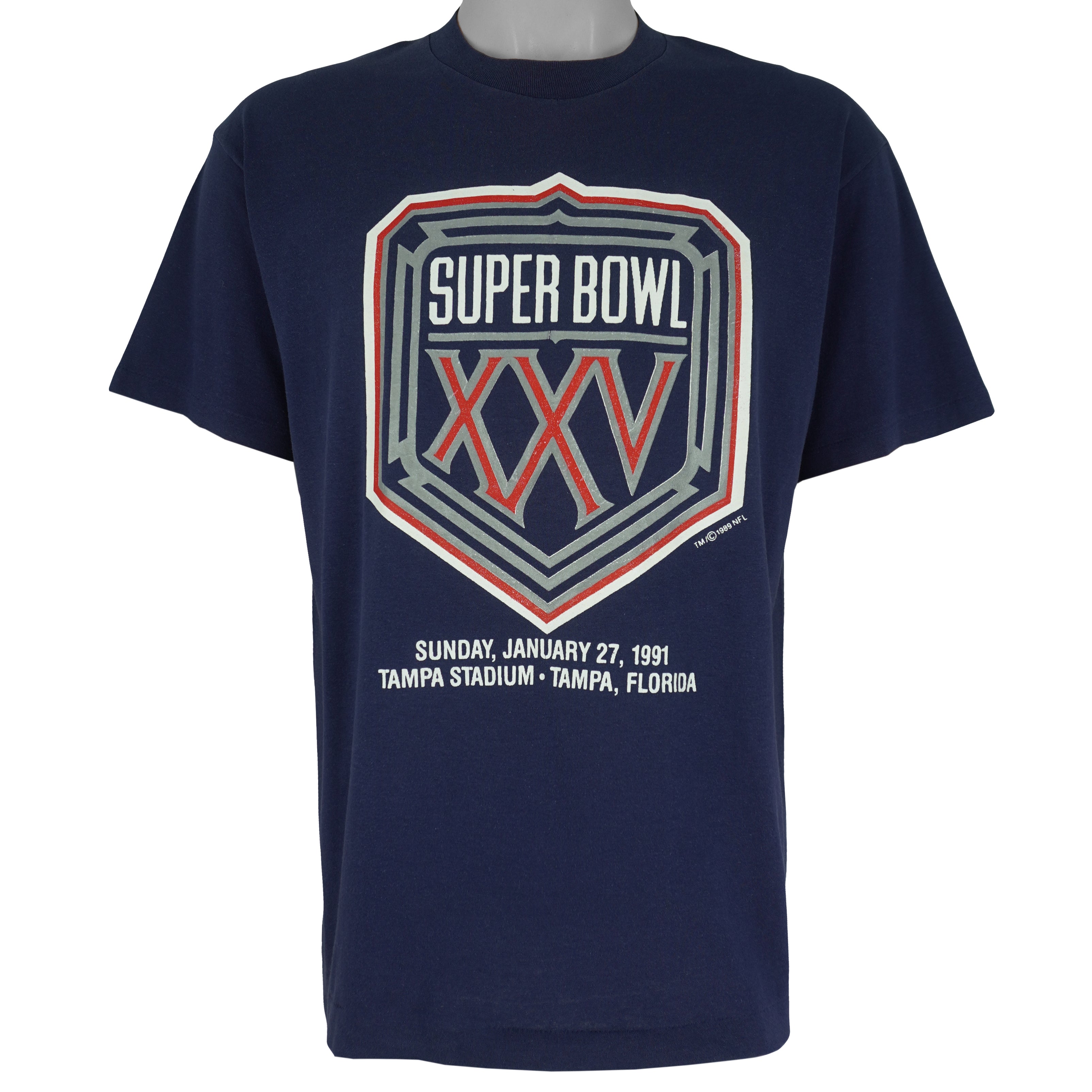 NFL (Trench) - Super Bowl XXV Tampa Stadium T-Shirt 1991 X-Large Vintage Retro Football