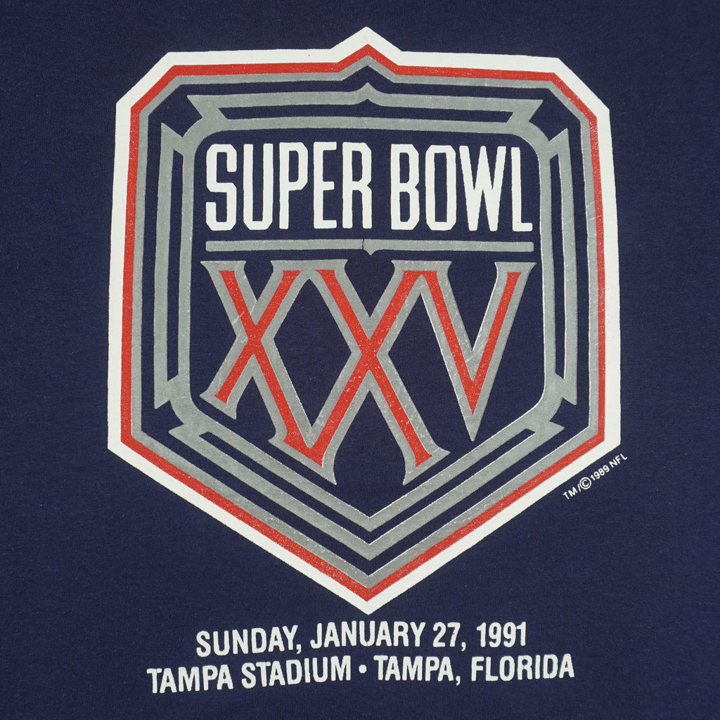 NFL (Trench) - Super Bowl XXV Tampa Stadium T-Shirt 1991 X-Large Vintage Retro Football