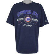NHL (Woody Sports) - Winnipeg Jets Big Spell-Out T-Shirt 1993 X-Large Vintage Retro Hockey
